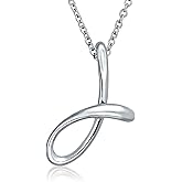 Bling Jewelry Personalize ABC Script Letter Alphabet Pendant Initial Necklace For Teen Women 14K Gold Plated .925 Sterling Silver