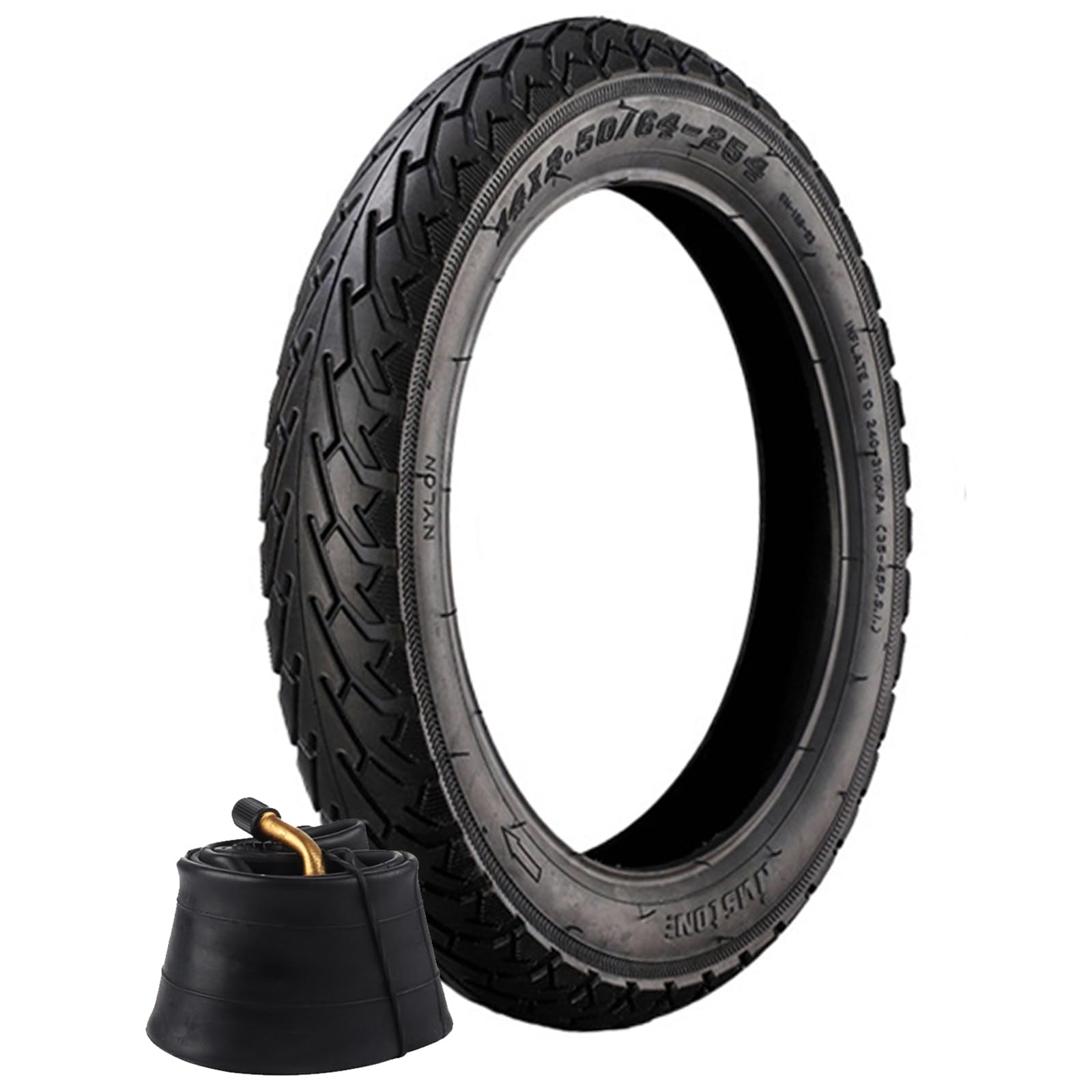 Photo 1 of 14 x 2.50 Bike Tire Inner Tube,14 Inch Electric Bike Replacement Tire with Angled Valve Stem Inner Tube Compatible with Electric Scooters, E-Bike Tire Tube and More