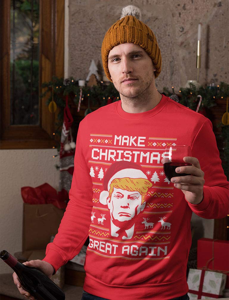 Tstars Funny Ugly Christmas Sweatshirt for Men Women Pullover Great Red Small