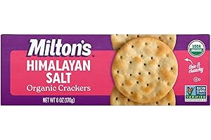 MILTON'S CRAFT BAKERS Milton's Organic Crackers, Himalayan Salt - Certified Organic, Non-GMO Project Verified, Kosher, Made With Real Pink Himalayan Salt, Great for Charcuterie Boards - 6 Oz