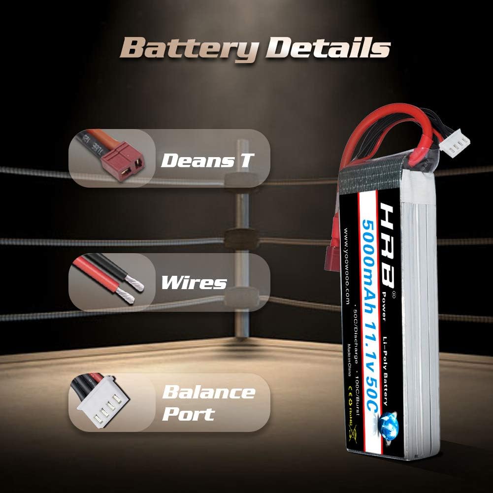 HRB 5000mAh 3S 11.1V 50C Lipo Battery with Deans T Plug for DJI F450 Quadcopter Airplane Helicopter Car Truck Boat Hobby - Image 4