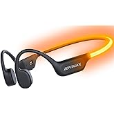 2026 Bone Conduction Headphones with Adjustable LED Safety Light, Open Ear Wireless Sports Headphones with Leak-Free Mic, IP67 Waterproof & Windproof Headsets with Bluetooth 6.0 Tech for Workout/Games