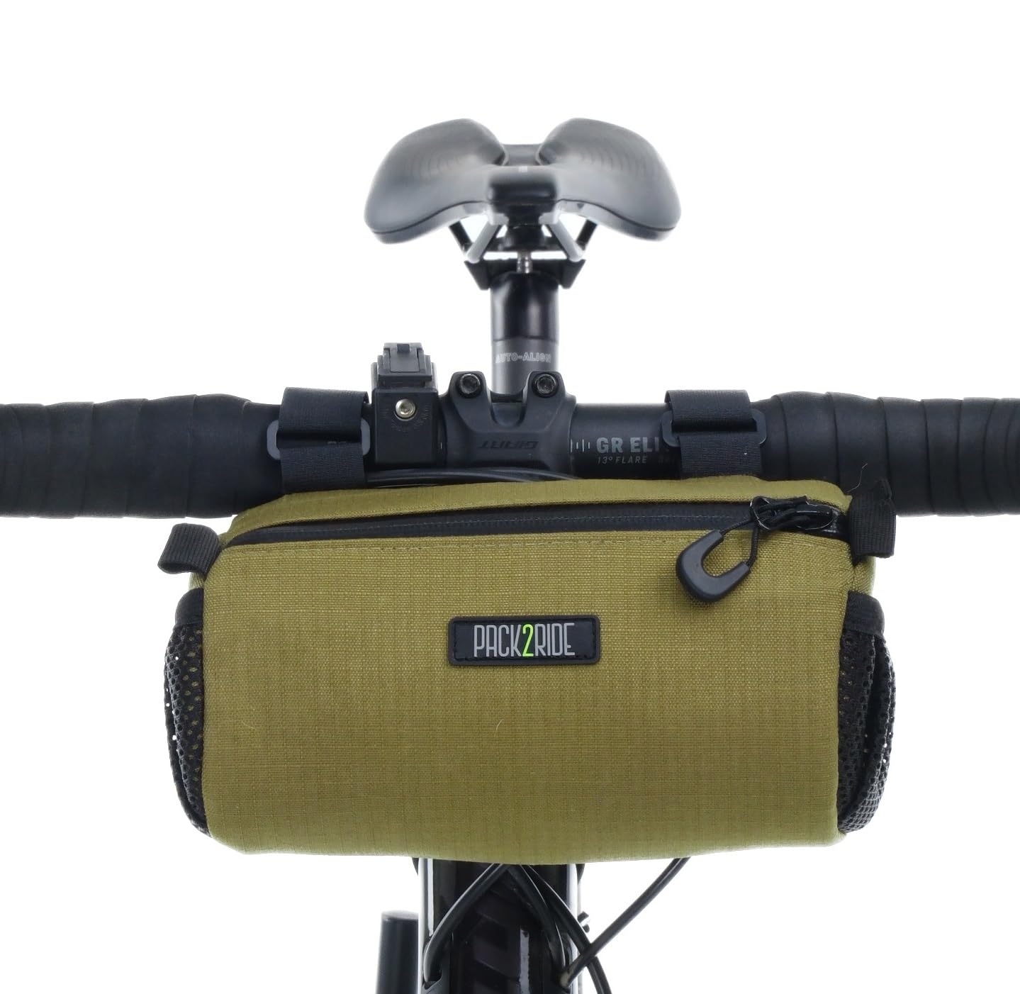 PACK2RIDE Perfecda Bike Handlebar Bag - Water Resistant Cordura Fabric, Mountain Bike Accessories & Bike Storage, Handlebar Bag for Road Bike, Gravel Bike, Bicycle Bag & Daily Trips (Coyote)