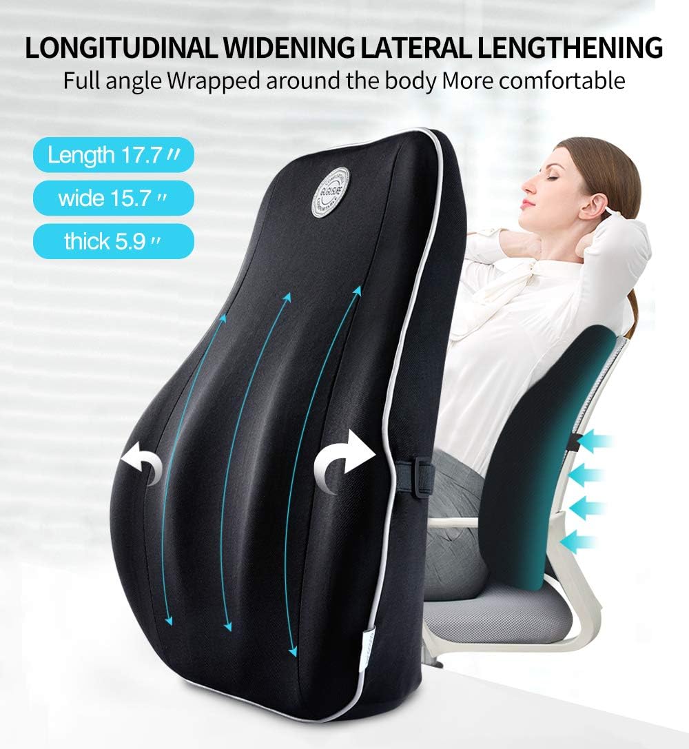Gugusure Lumbar Support Pillow,Memory Foam Back Cushion with Breathable Mesh for Low Back Pain Relief,Orthopedic Backrest for Car Seat,Office Chair，Wheelchairs and Recliner: Office Products