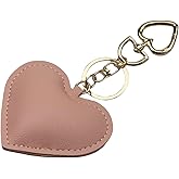 Leanoria Leather Keychain Charm for Purse Cute Keyring Pendant Accessories for Women Bag