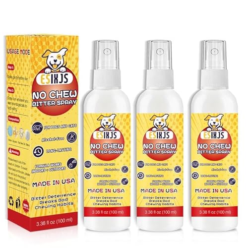No Chew Spray for Dogs Cats Bitter Apple Spray for Puppy 10.14 Fl Oz Stop Dogs Cat from Chewing Furniture Spray Anti Licking for Dog Cat Yuck Bitter Spray Deterrent for Gentle on Skin Alcohol Free