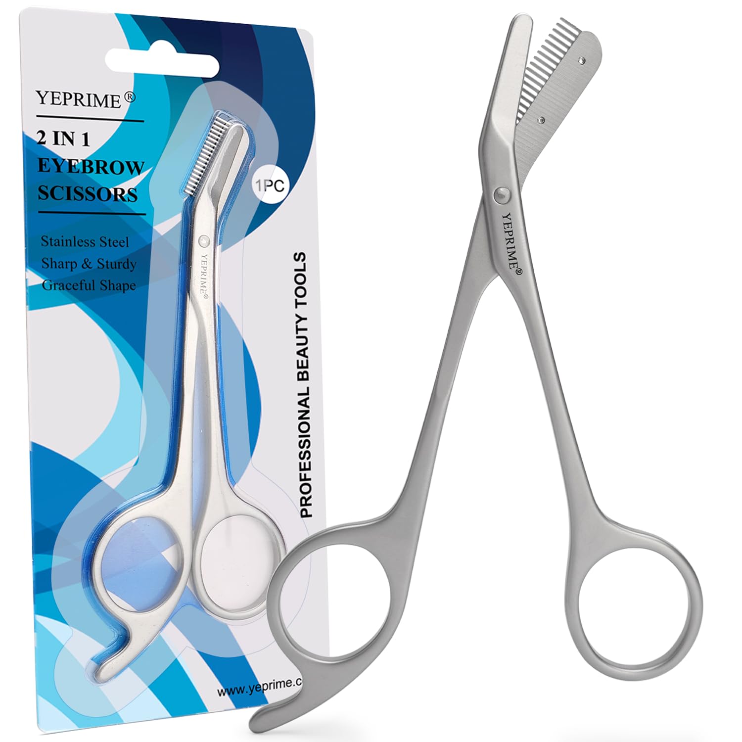 Photo 1 of Eyebrow Trimming Scissors with Comb, Gifts For Men Women Stocking Stuffers, Stainless Steel
