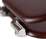 Harbour Housewares Soft Close Toilet Seat Mahogany Oval with Chrome Hinges view 6