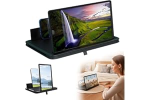 GENERIC 10/12/14 Inch Screen Phone Magnifier, 2026 Upgrade Foldable Screen Magnifier for MobilePhone, Cell Phone Magnifier Projector Screen for Videos, Movies and Gaming (Black, 14 Inch)