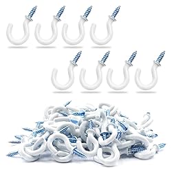PHITUODA 50Pcs 1/2-Inch Cup Hooks Ceiling