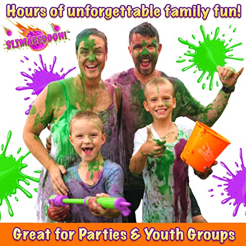 SLIMAGEDDON! Over 20 Funny Slime Challenges. Slime Blasters, Buckets, Balloons, Dice, Balls & Powder! Outdoor Family Fun. Birthday Party Games for Kids & Teens!