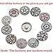 Souarts 20mm Pack of 6pcs Random Mixed Antique Silver Color Snap Button Jewelry Charms