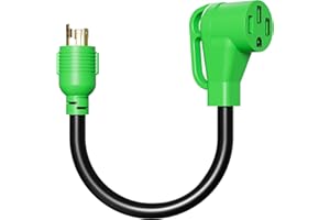oviitech NEMA L5-30P to NEMA 14-50R RV Generator Adapter Power Cord, 250V, SJTW 10AWG*3C,30Amp Male to 50Amp Female Generator Conversion Adapter, Outdoor RV Camping, 1.5Ft, Green