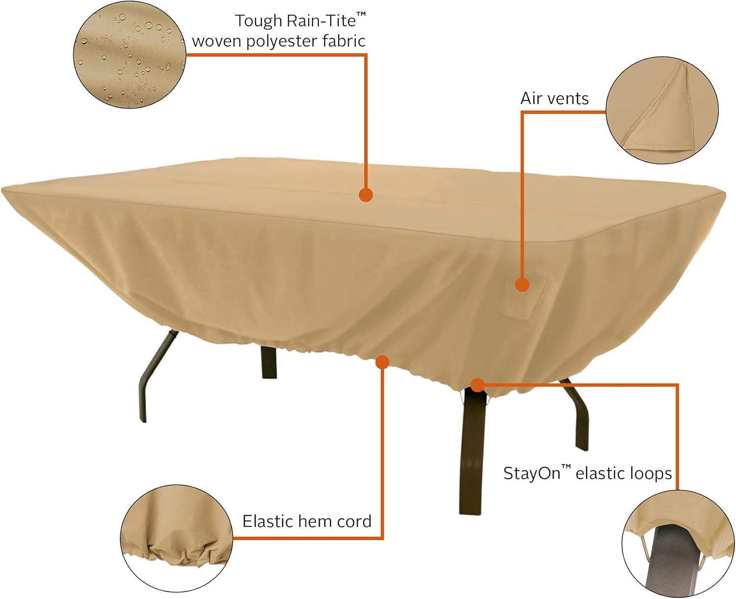Classic Accessories Terrazzo Rectangular/Oval Patio Table Cover, Retail : Garden & Outdoor