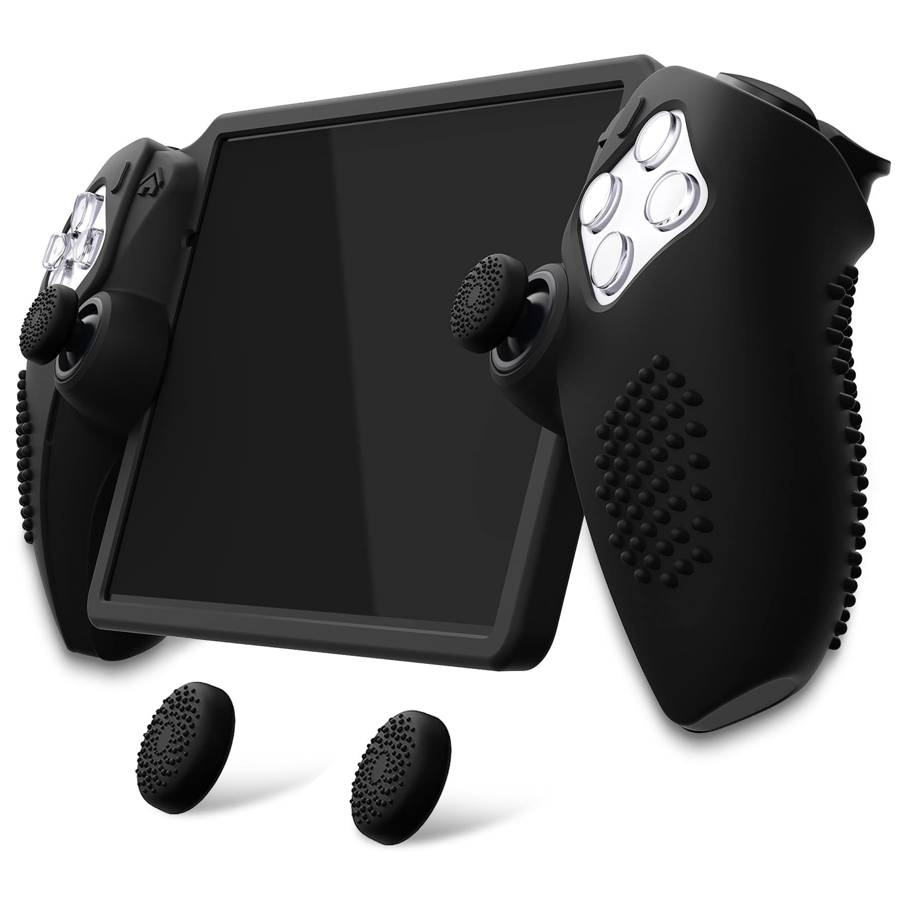 Photo 1 of PlayVital Design for PS Portal Silicone Protective Case with Thumb Grips – Enhanced Grip Comfort | Anti-Slip 3D Studded Design | Full Protection | Perfect Fit - Black
