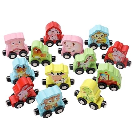  Gbell Kids Toddler Colorful Mini Wooden Train
