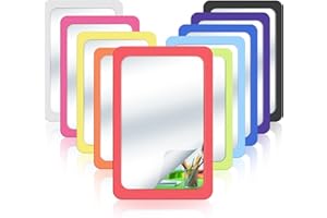 Dandat 10 Pcs Small Mirrors for Kids Safe Shatter Proof 6 x 4 Inch Unbreakable Classroom Mirror for Craft Bulk in Preschool Nursery Daycare Spa Party (Bright Colors)
