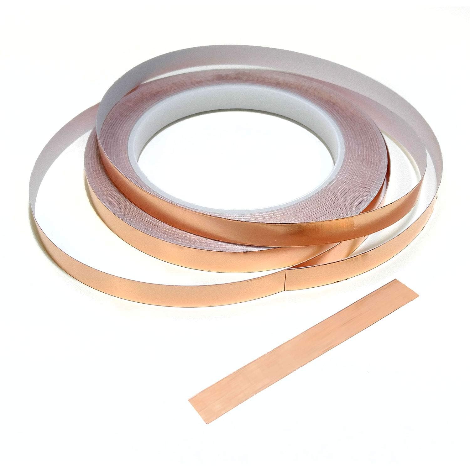 EVG 10mm X 25m Slug Copper Tape | Self-Adhesive Slug Snail Barrier Emi Conductive Tape | Weatherproof Tape Work All Year Round | Conductive Tape for EMI Shielding, DIY Crafts, Electrical Repairs