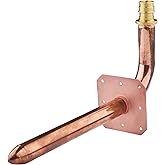 EFIELD Pex-A Expansion F1960 Copper Stub Out Elbow with Wall Flange, 1/2", 8 Inch Length,(STUB006)