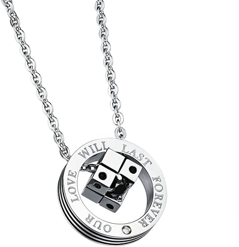 Amazon Yoursfs シルバー ネックレス メンズ Our Love Will Last Forever 316l ステンレス ネックレス ジルコニア メンズペンダント アクセサリー プレゼント ネックレス 通販