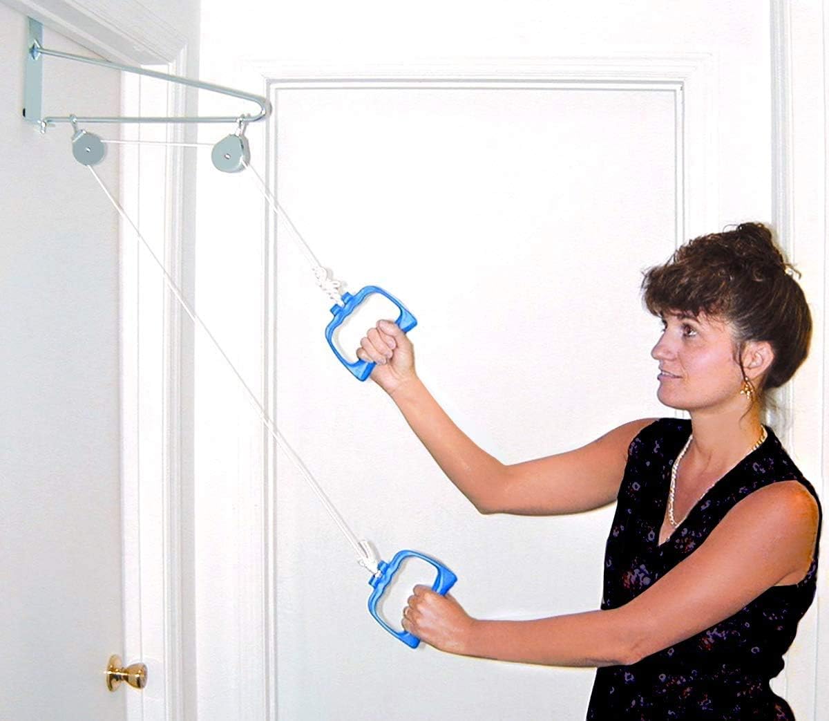 DMI Shoulder Pulley for Physical Therapy and Rehabilitation, Over The Door Pulley, White: Health & Personal Care