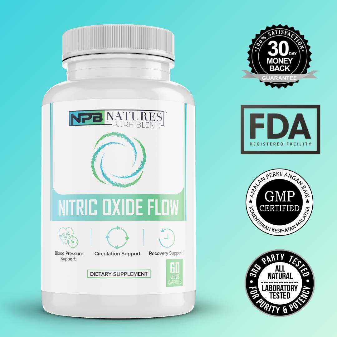 Nitric Oxide Supplements: Nature's Pure Blend - L-Arginine and L-Citrulline - 1500MG - Nitric Oxide Booster - Blood flow, Muscle growth, Energy - Essential Amino Acids for physical training support: Health & Personal Care