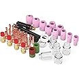 YESWELDER 68 Pcs TIG Welding Torch Stubby Gas Lens Pyrex Glass Cup Kit For WP-17/18/26