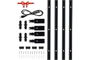 Yuemegou H Type Black Track Lighting Rail Kit, 13FT(3.28 * 4) Track Lighting System Single Circuit 120V H Track Rail with I Connectors, Live End Feed Connectors and Switch Cable