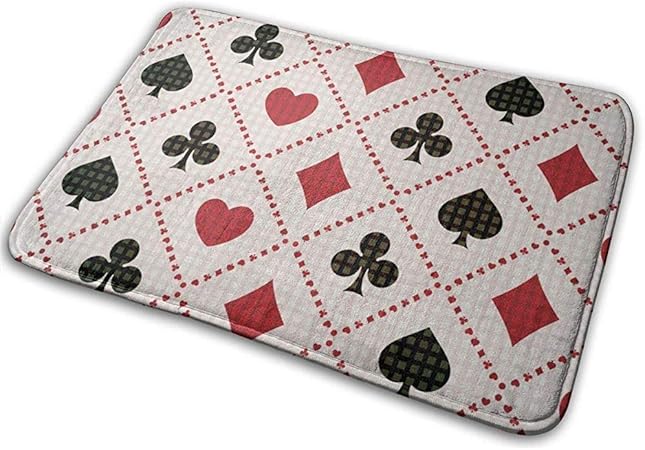 HFHY Rote und Schwarze Poker-Markierungen Badematte Memory Foam