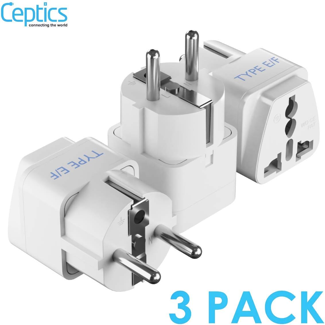 Ceptics Adaptador de Enchufe Universal con Toma a Tierra Ceptics Adaptador de Enchufe Universal con Toma a Tierra