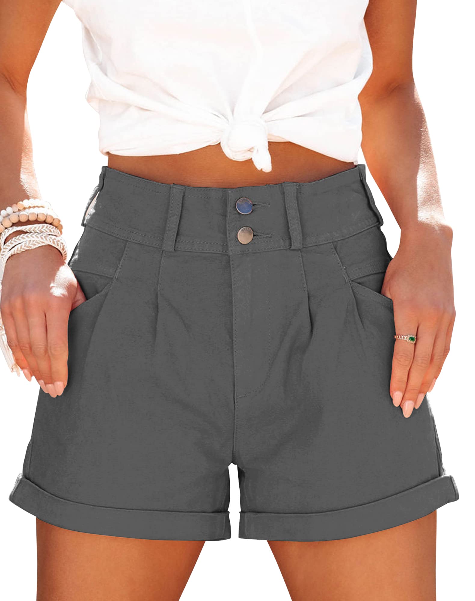 Hilltichu Womens Relaxed Fit Casual High Waist