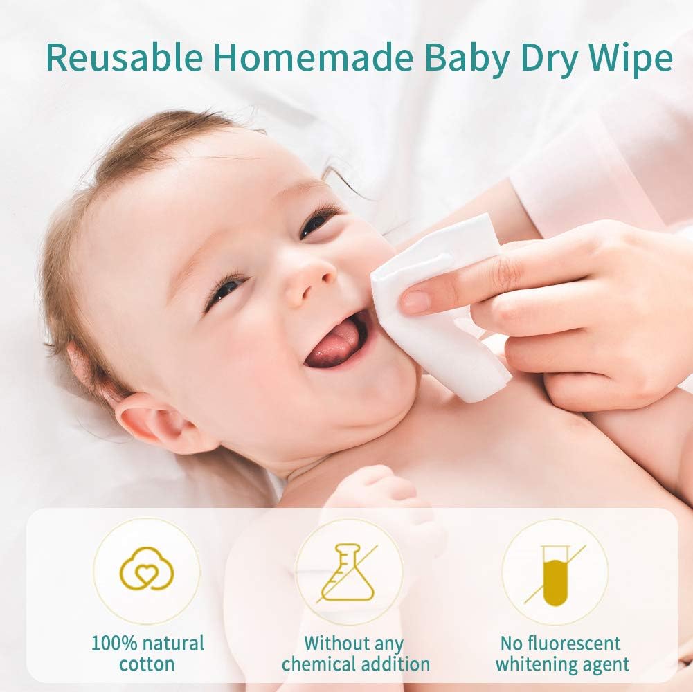 Winner Cotton Facial Tissue, Soft Baby Dry Wipe, Wet and Dry Use, Made of Pure Cotton, Lint-Free Unscented Disposable Tissue for Sensitive Skin (100 Count): Health & Personal Care