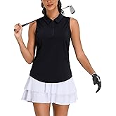 ZANZEA Womens Golf Shirt Sleeveless V Neck Tennis Polo Shirts with Collar Lightweight Quick Dry Athletic Tops for Women
