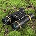 MeeQee12x40 Compact Binocular Telescope with FMC Bak4 Prism Low Light Night Vision Wide Angle Powerful Binocular for Bird Watching, Summer Camping, Travel, Sports and Concerts (Black and Yellow)