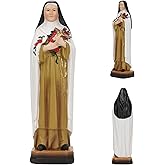 KH866 St Therese of Lisieux Statue – 8.2 x 2.4 x 2.2 Inch Resin Catholic Saint Figurine on Base, Inspirational Christian Gift, Religious Decor for Holiday, Reception, Celebration, or Housewarming