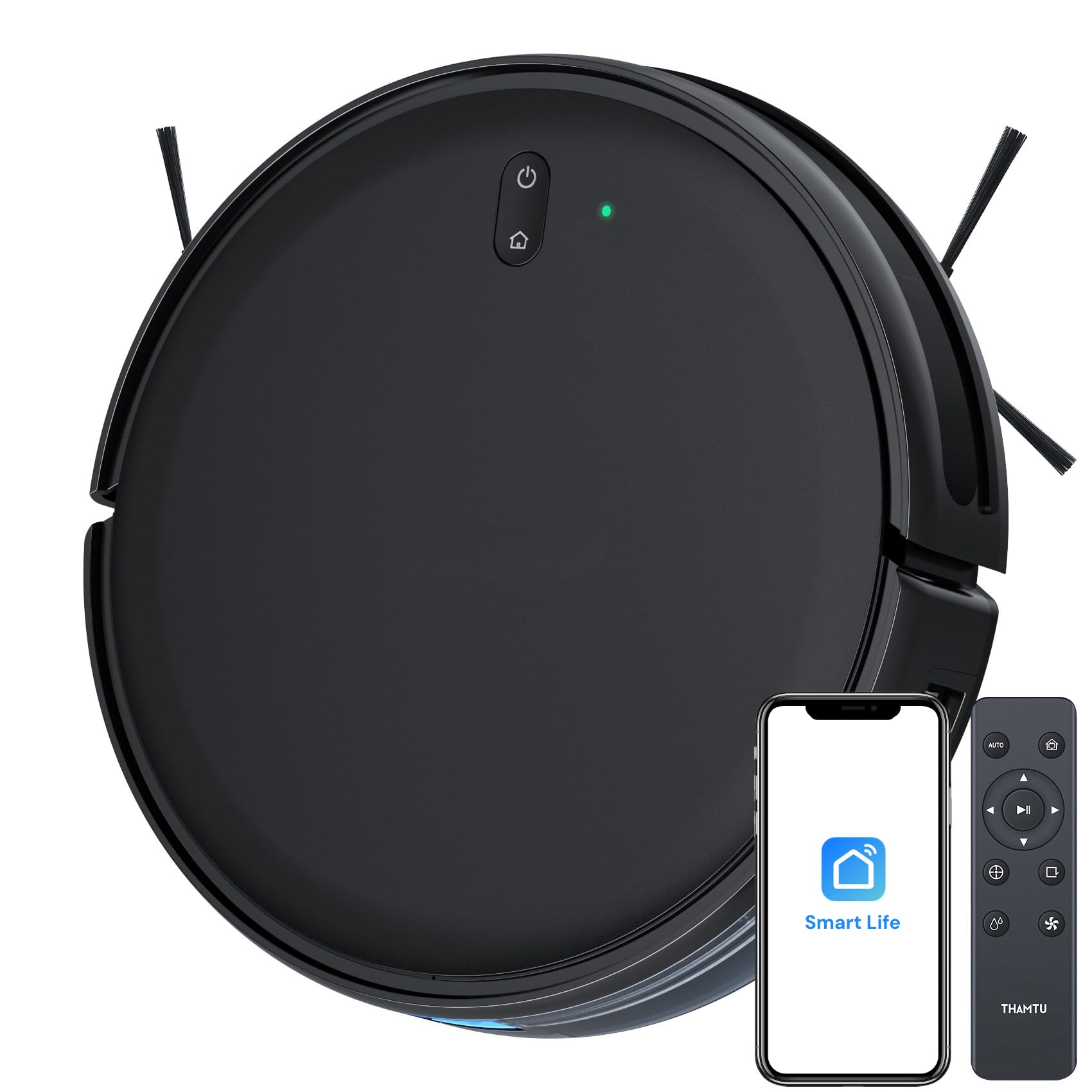 Photo 1 of Thamtu Robot Vacuum with Smart Navigation, 2500 Pa Suction, Powerful Robotic Vacuum Cleaner for Pet Hair, APP Control, Carpet,Voice Control, Hard Floor, Auto-Recharge (G10 Black)