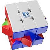 Moyu 3m V2 3x3 Magnetic Cube Moyu Cube Meilong Speedcube Stickerless Magic Cubes with Stand - Fast Smooth Problem-Solving Brain Teaser Puzzle Toy for Kids &amp; Adults