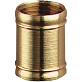 Westinghouse 1/8-IP Brass Couplings, Threaded, Polished Brass Finish, Metal Light Fixture Hardware, Connects Two Threaded Male Pieces, 7016200, Pack of 2