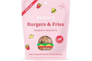 Bocce's Bakery - Limited Edition Wheat-Free Dog Treats, Burgers & Fries Biscuits, 5 oz