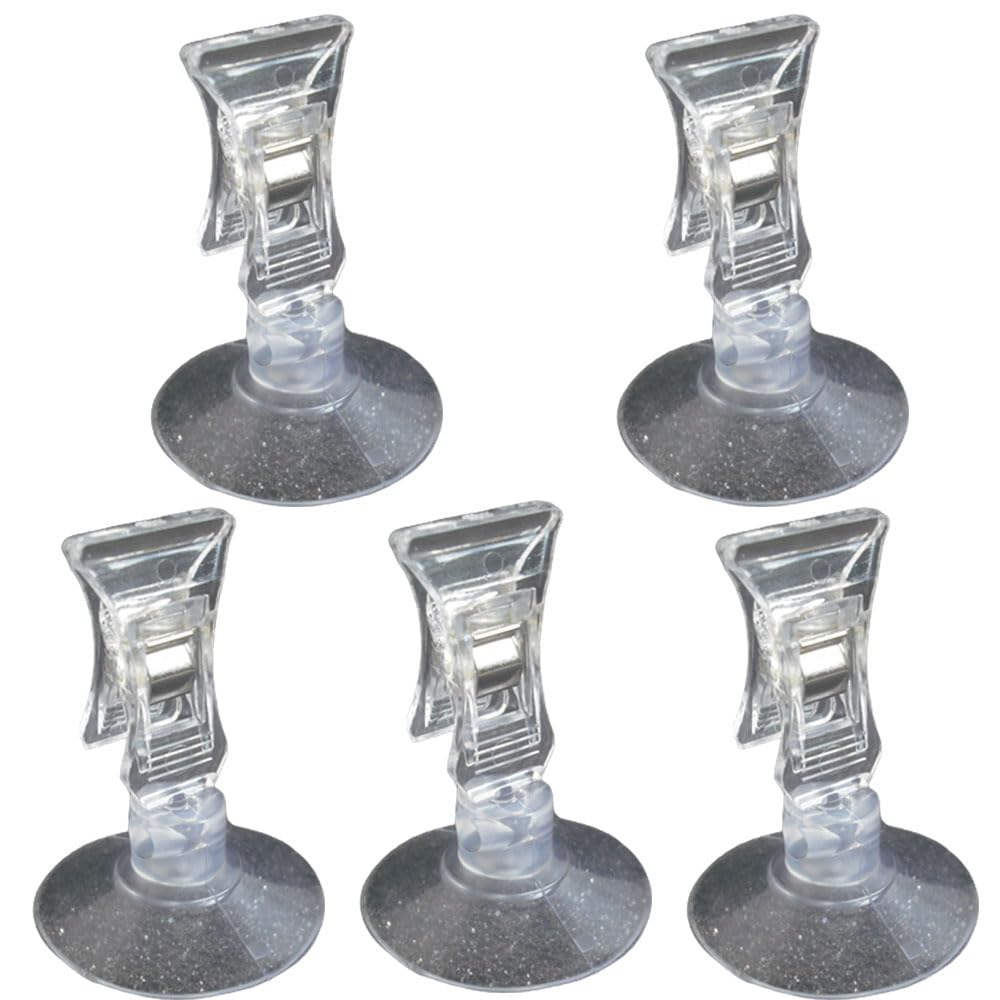 Transparent mini suction cup display clip -5-piece transparent POP price tag clip, suitable for glass mirror tile retail mall offices