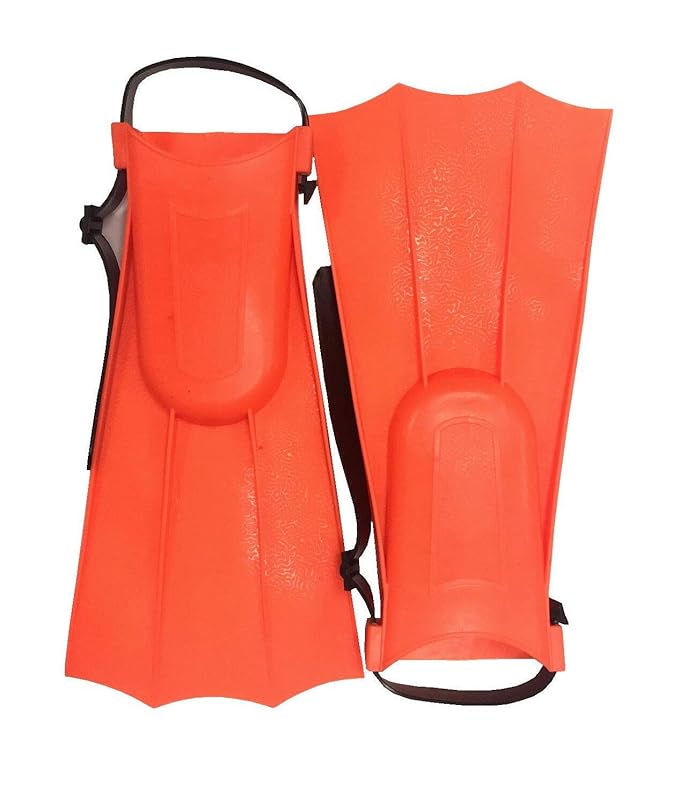 Kids Children Junior Swimming Swim Diving Snorkeling Adjustable Flippers Fins (Orange Swimming