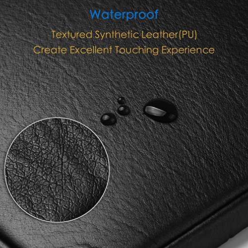 CCPK 14-15 inch Laptop Sleeve Case Cover Bag Compatible for Apple New 15.4" MacBook Pro with Touch Bar 2018 2017 2016 A1707 A1990 15.6" Dell Xps 15 14" Lenovo Ideapad 110 Waterproof PU Leather Black