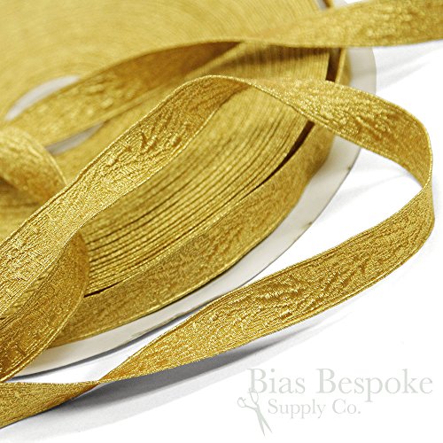 5 Yards of DRIX Vine & Berry Military Bullion Braid Trim, Yellow Gold