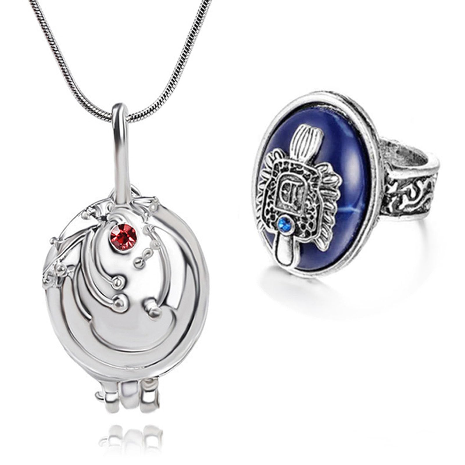 HJYZY The Vampire Jewelry Opening Vervain Locket Pendant Daylight Walking Signet Damon's Ring Cosplay Elena Necklace for Fans with Stickers 12 pcs