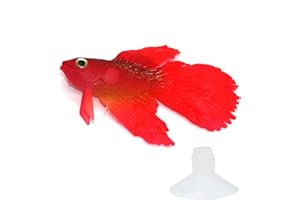 BESIMPLE Artificial Silicone Betta Fish Tank Decoration, Aquarium Fake Fish High Simulation Lifelike Floating Betta Fish Tank Ornament