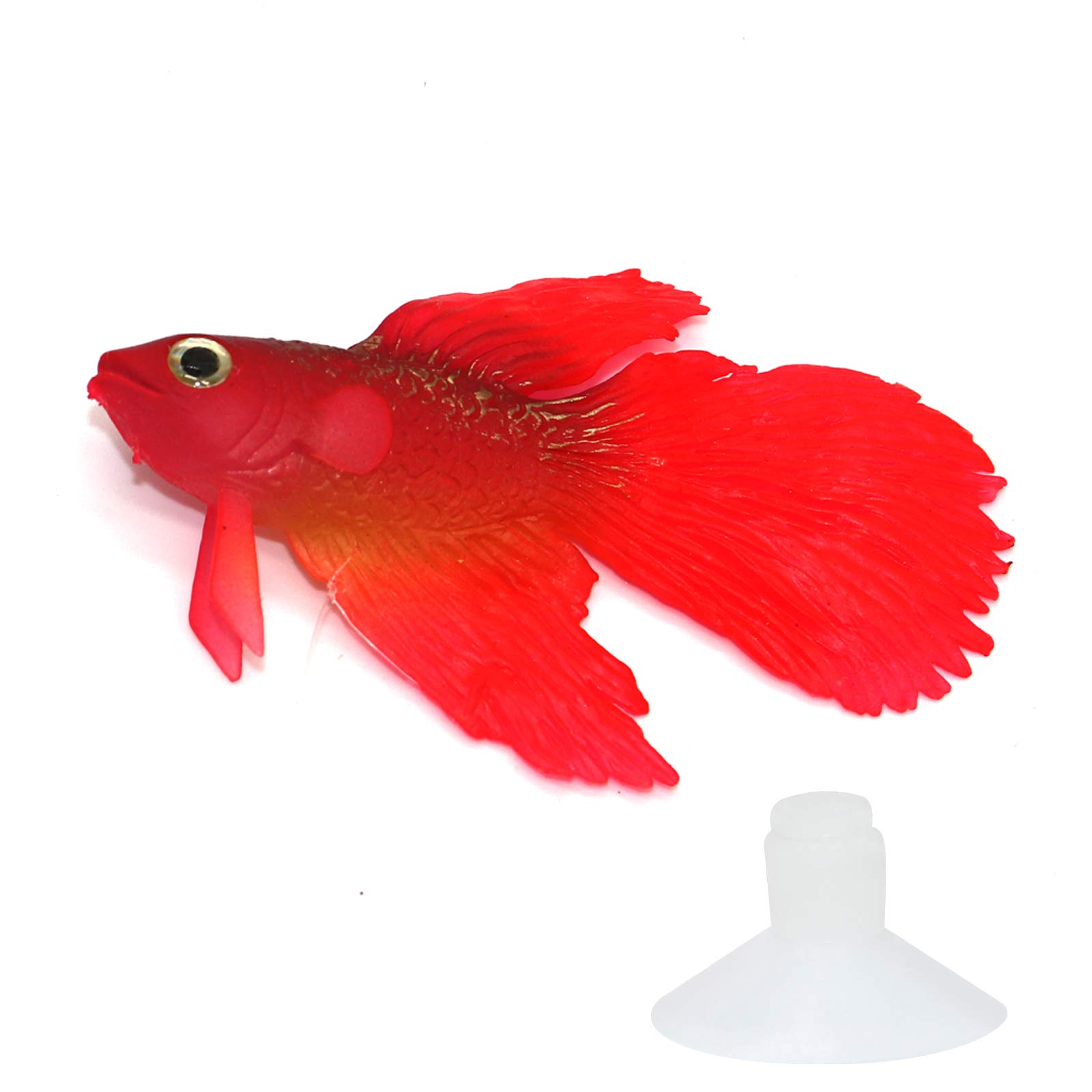 Artificial Silicone Betta Fish Tank Decoration, Aquarium Fake Fish High Simulation Lifelike Floating Betta Fish Tank Ornament