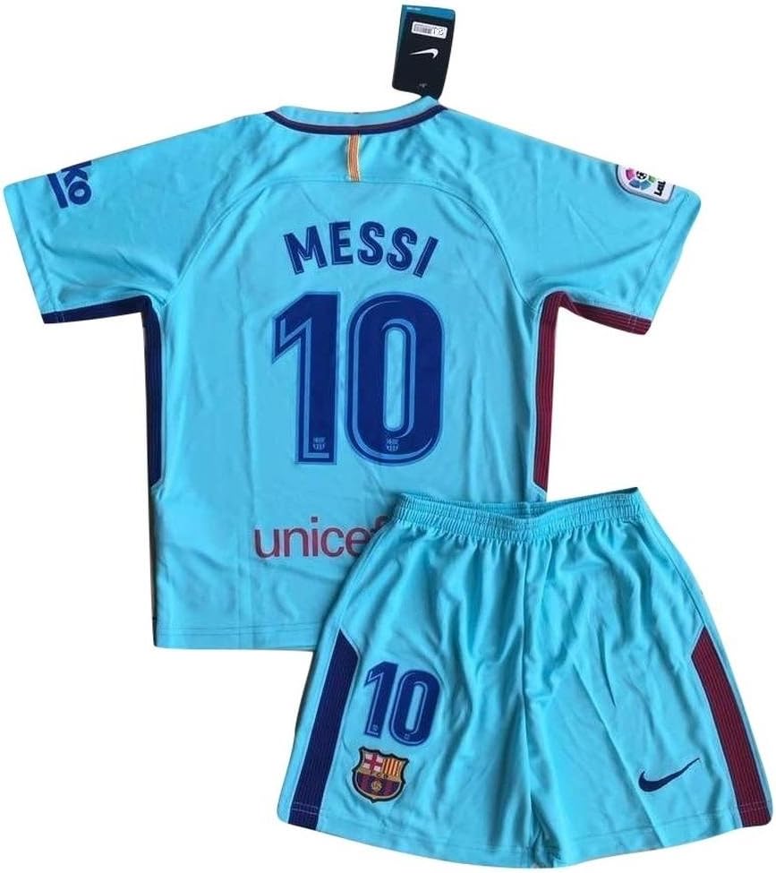 NEW 2017/2018 Messi #10 FC Barcelona Away Jersey and Shorts for Kids/Youth