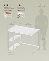 VASAGLE Computer Desk 100x50x76 cm Maple White LWD046W01 view 6