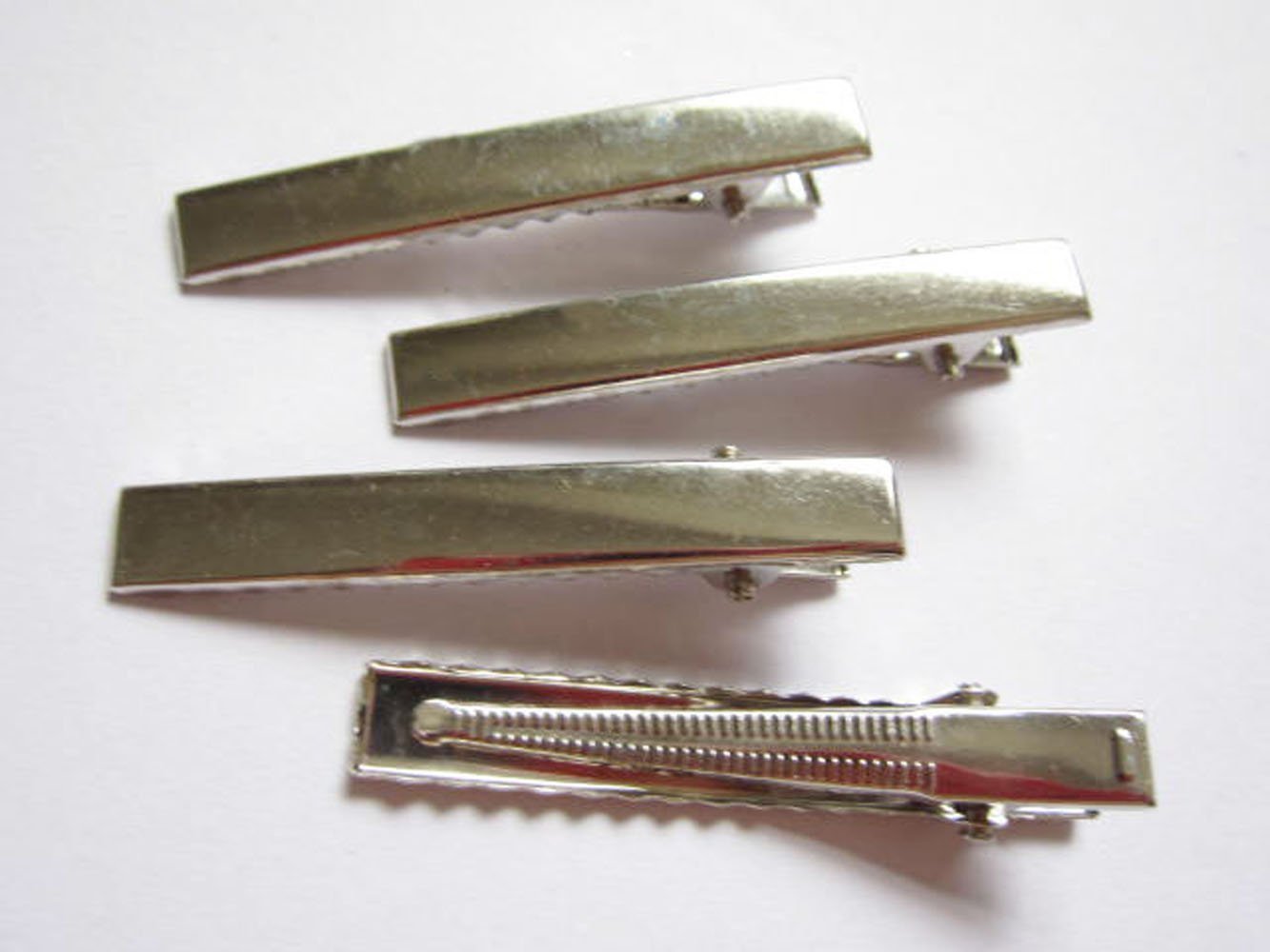 YYCRAFT Pack Of 50 Alligator Clips Teeth Hair 55MM bow prong Lead Free