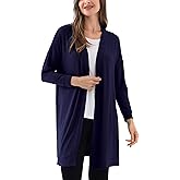GYS Open Front Cardigan for Women, Bamboo Viscose Lightweight Womens Cardigan with Pocketes, Long Sleeve Casual Relaxed Coat